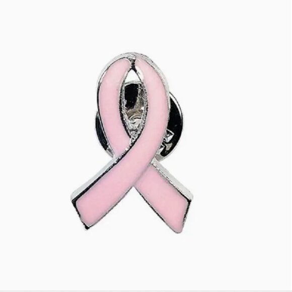 Breast Cancer Awareness Pink Ribbon Lapel Pin - Picture 3 of 3